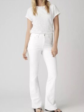 Levi’s Women’s 726 High-Rise White Flare Jeans